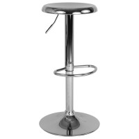 Flash Furniture CH-181220-CH-GG Madrid Series Adjustable Height Retro Barstool in Chrome Finish 
